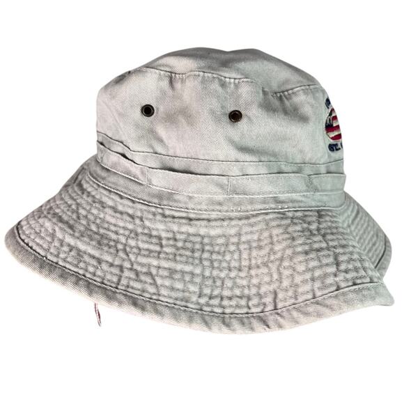 Yosemite Bucket Hat Size Medium Cotton Khaki Embroidered Casual Outdoors - Picture 3 of 7